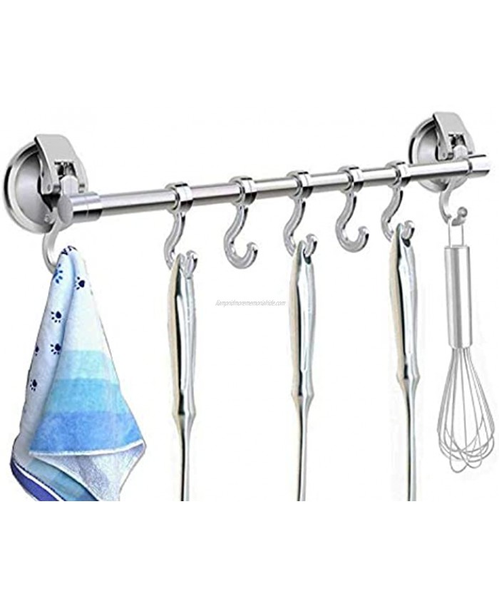 iRomic Suction Cup Hook Rack Bar Rail Hanger Shower Utensil Hook Hooks Organizer for Kitchen Utensils and Bathroom Accessories Towel,Wreath Loofah,Bathrobe.