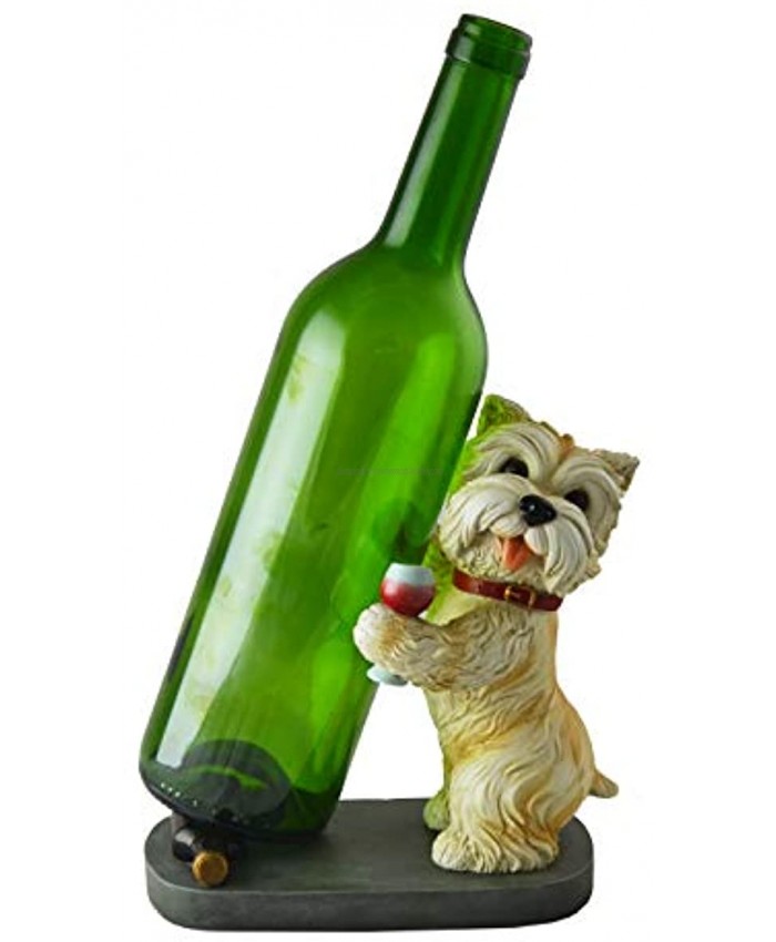 Adorable Yorkshire Terrier Holding Wine Glass Wine Bottle Holder