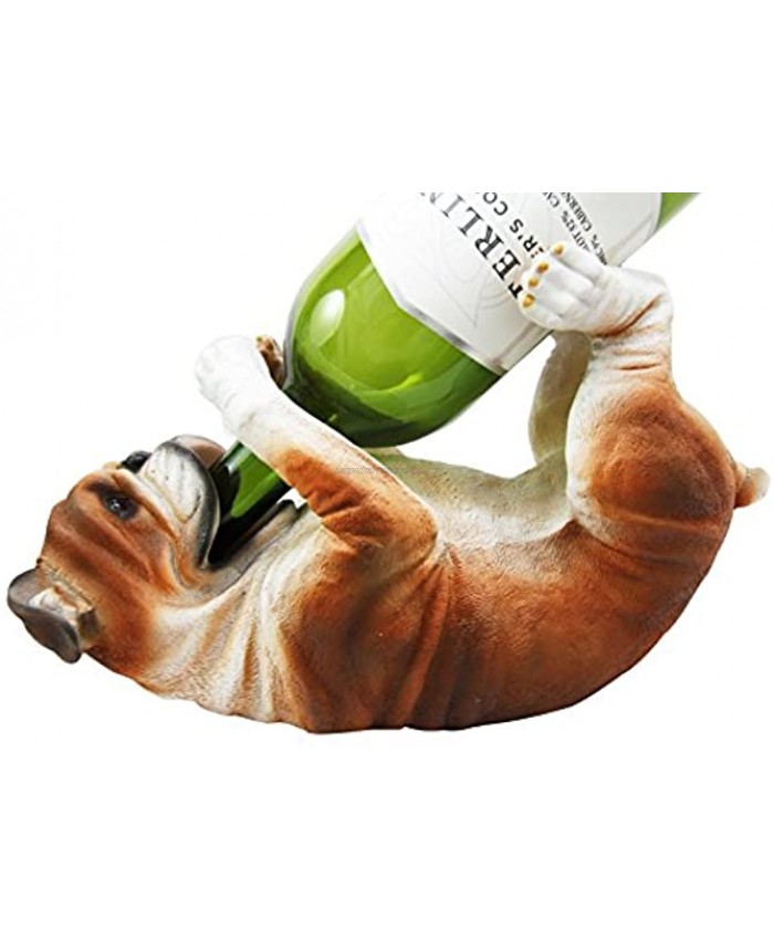 Atlantic Collectibles British Bulldog Canine Dog 10.25 Long Wine Bottle Holder Caddy Figurine