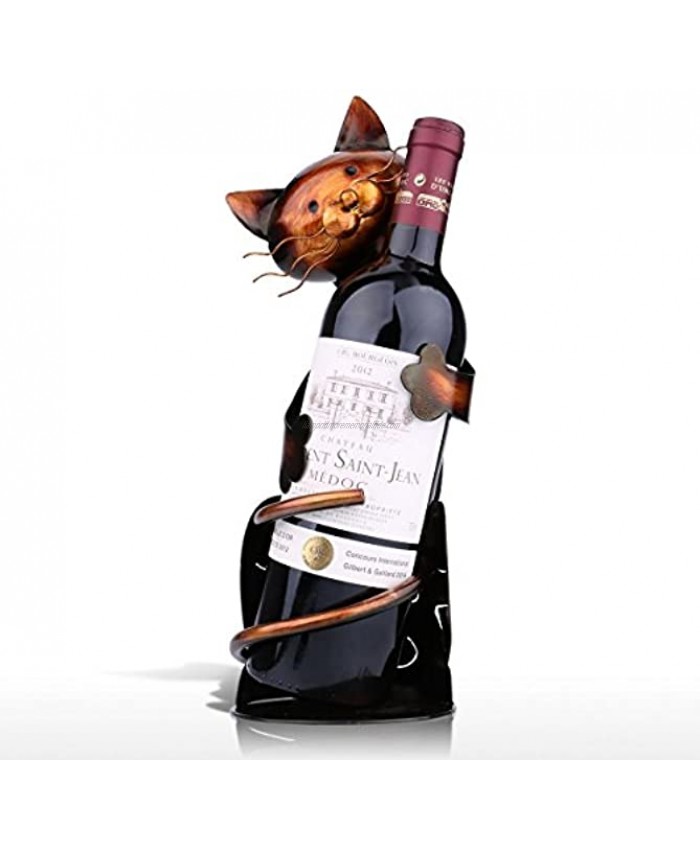 Cat Shaped Wine Holder Wine Rack shelf Metal Sculpture Practical Home decoration Crafts