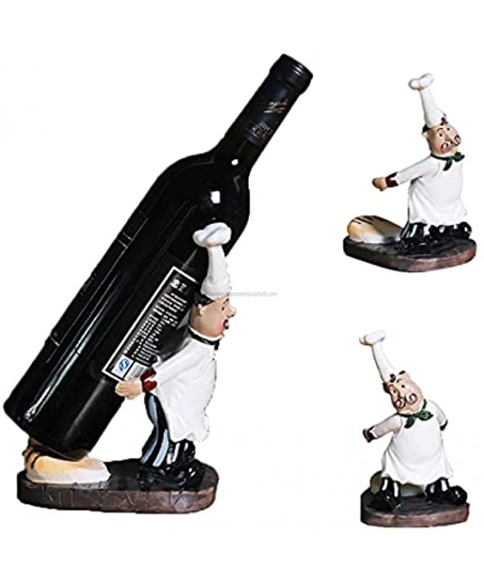 Chef Wine Rack,Drink Tabletop Wine Accessory Bottle Holder,Wine Holder Sculpture for Table  Kitchen Pantry Decor F632285