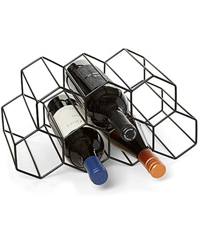 Countertop Wine Rack 9 Bottle Wine Holder for Wine Storage No Assembly Required Modern Black Metal Wine Rack Wine Racks Countertop Small Wine Rack Wine Bottle Storage Tabletop Wine Rack