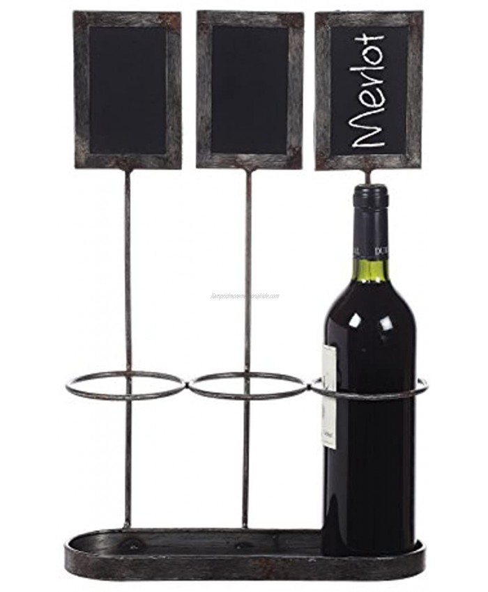 Creative Co-Op Wine Bottle Holder with Chalkboard Labels