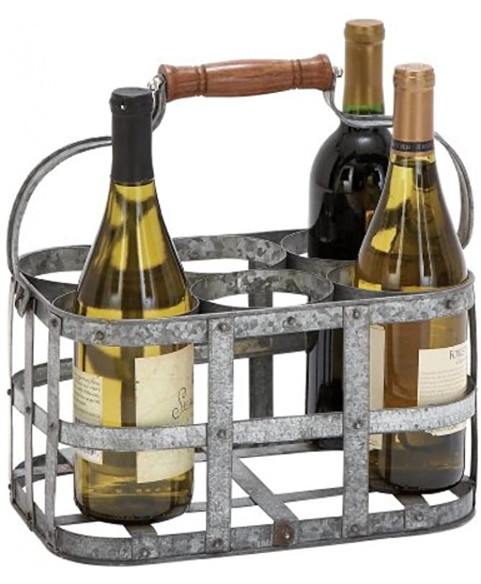 Deco 79 New Metal Wine Holder 13 by 7-Inch