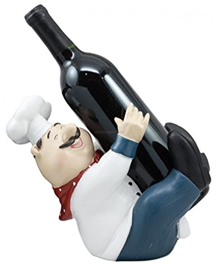 Ebros For The Love Of Wine Fat Chef Marco Hugging Wine Bottle Holder Figurine Kitchen Countertop Wine Cellar Hosting Table Decor Piece