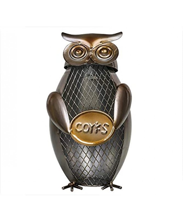 J. Regarno Wine Cork Holder Cage ~ Owl Figurines ~ Small Metal Cork Holder ~ Perfect Wine Lover and Owl Gifts