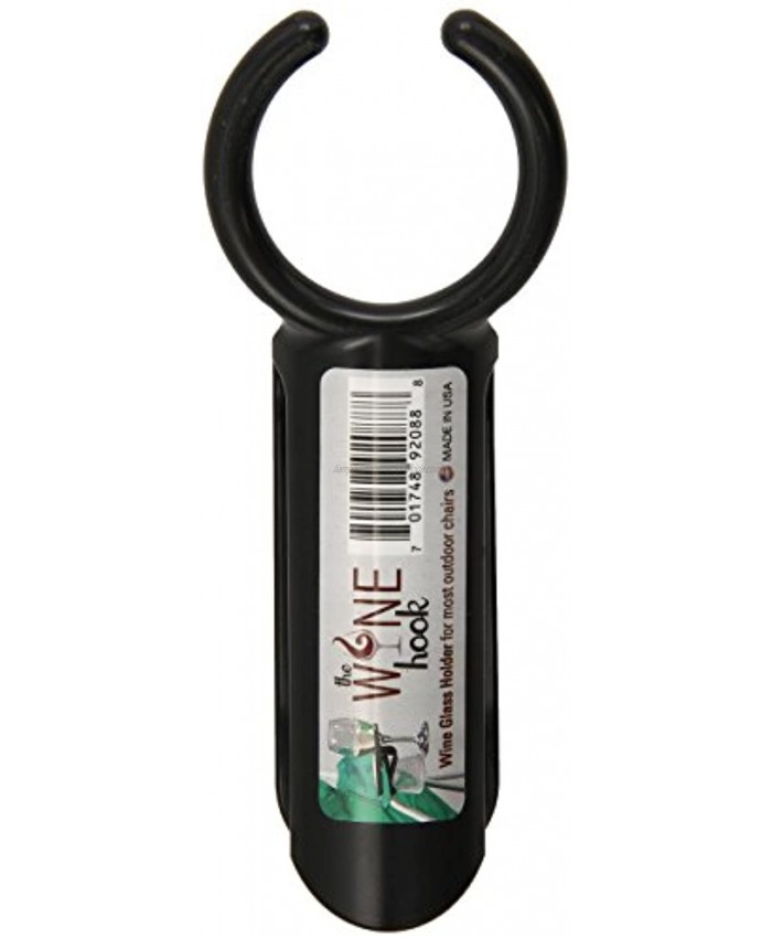The Wine Hook Clip-On Glass Holder Black