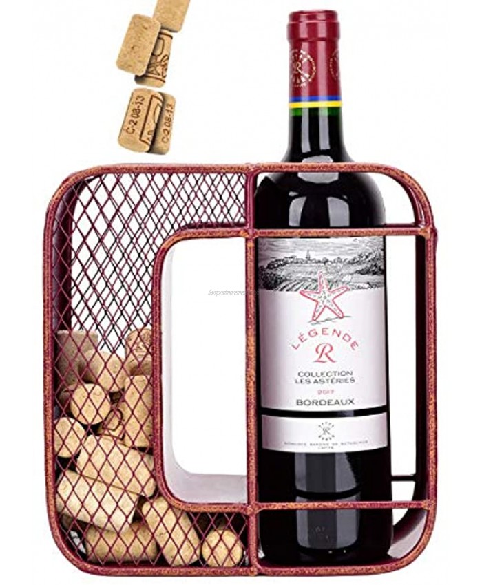 Unique Home Shaped-O Wine Rack with Wine Cork Holder,Wine Bottle Holder-Cork Storage-Storage Rack for Home & Kitchen Decor