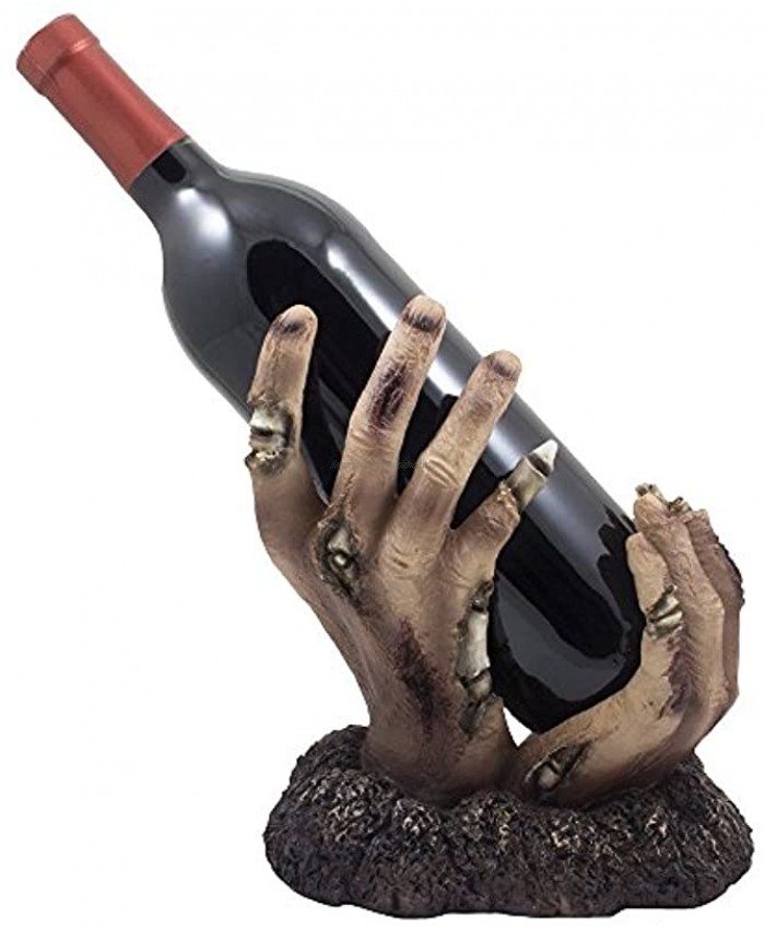 Zombie Rising up from The Grave Wine Bottle Holder Sculpture for Scary Halloween Party Decorations and Spooky Gothic Home Decor Tabletop Wine Racks & Decorative Display Stands As for Undead Fans