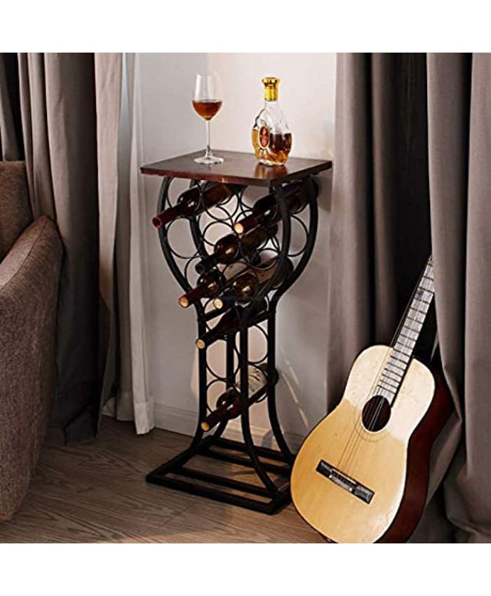 MORITIA Freestanding Wine Storage Organizer Display Rack Wine Rack Console Table Vertical Design for Small Spaces Holds 11 Bottles 15W x 12D x 33H inch