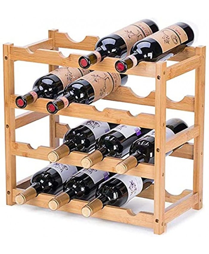 Riipoo Wine Racks Wine Shelf Storage Wine Bottle Holder 4 Tier Wine Rack Countertop for Kitchen Dinging Room Pantry Cabinet Bar