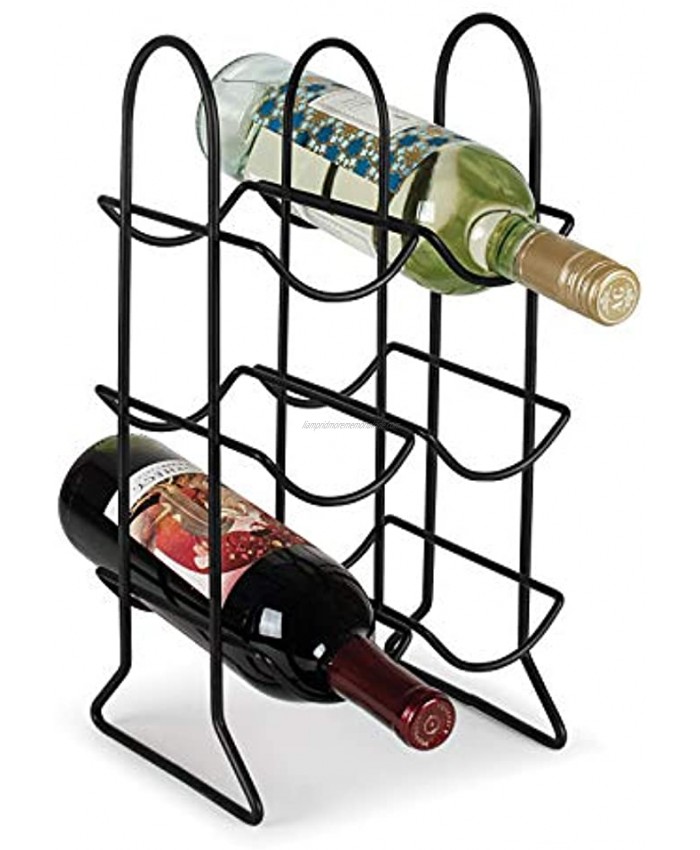 Spectrum Diversified Townhouse Rack Countertop Kitchen Organizer & Wine Bottle Storage Perfect for Wine Cellar & Home Bar Organization 6 Holder Black