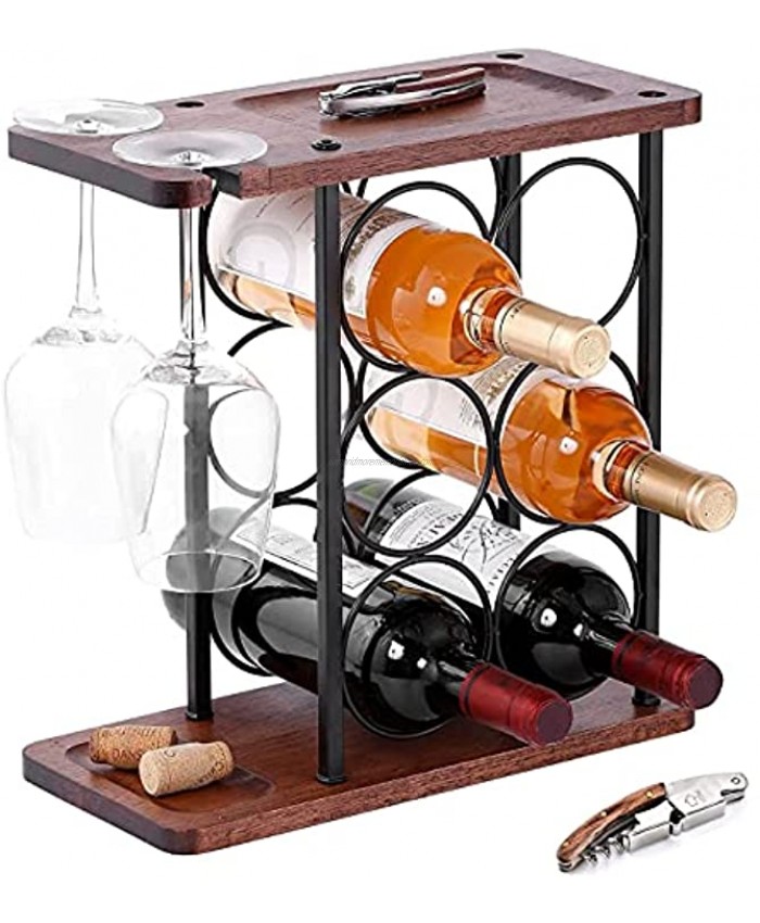 Wine Rack Countertop Wine Holder Storage Stand Rustic Wood Wine Display Shelves Perfect for Home Storage Rack Bar Cellar Cabine