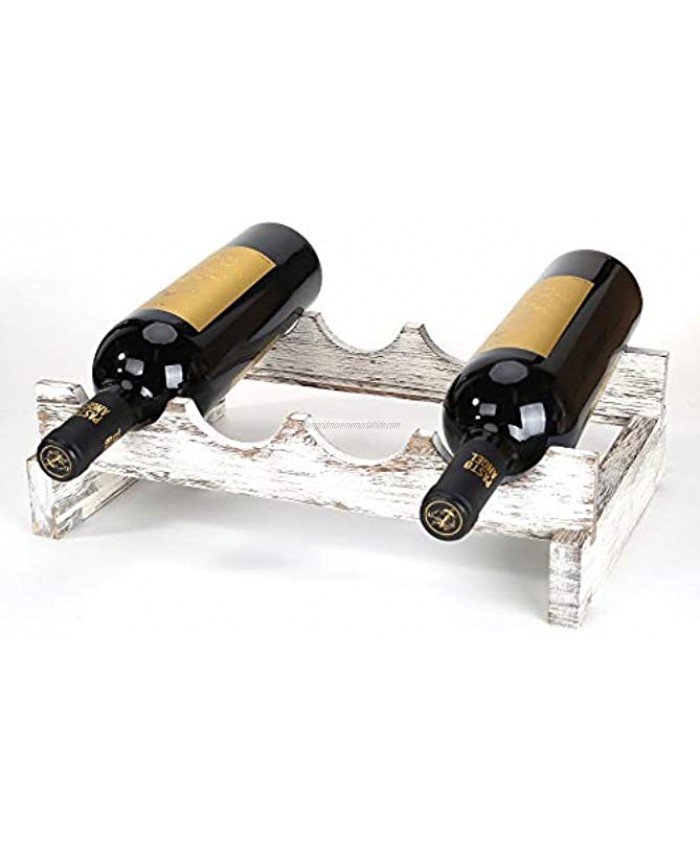 Wine Rack Wine Bottle Holder Wine Racks Countertop Rustic Whitewashed Wine Storage 4 Bottle Wood Wine Rack Table for Cabinet Display Shelves Wine Holders Stands for Counter