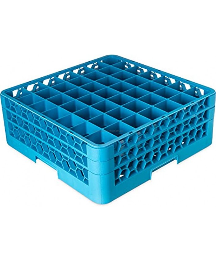 Carlisle RG49-214 OptiClean 49 Compartment Glass Rack with 2 Extenders 2-3 8 Compartments Blue Pack of 3