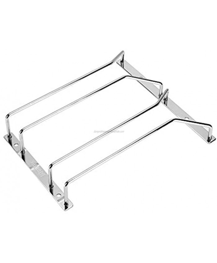 Dianoo Wine Glass Rack Under Cabinet Hanging Wire Stemware Rack Holder With Screws Chrome Finish 27cm 2 Rows