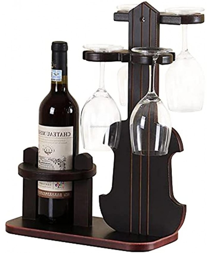 Wood Mug Holder Glass Cup Rack Wine Organizer Bamboo Stand Countertop Tabletop Display Hold 4 stemware and 1 wine bottle