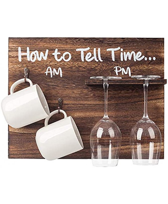 BARGIFTS How to tell time the coffee cup wall rack and wine glass holder