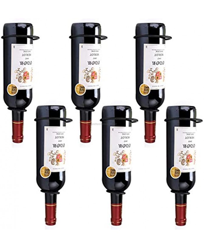 Hipiwe Pack of 6 Wall Mounted Wine Racks Red Wine Bottle Display Holder with Screws Metal Hanging Wine Rack Organizer