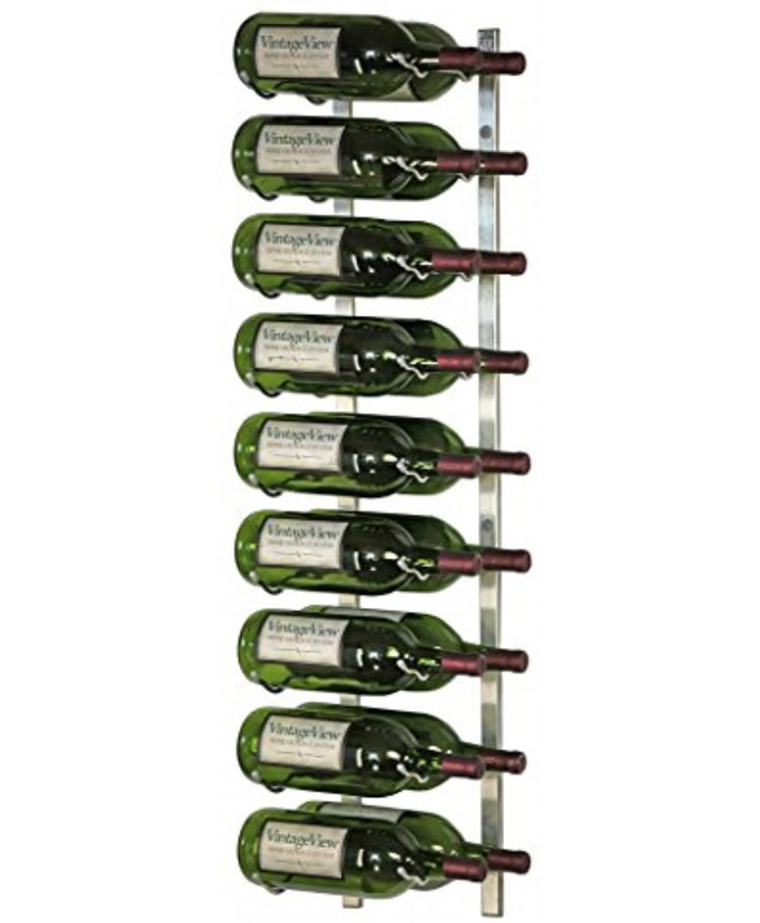 VintageView Wall Series 18 Bottle Wall Mounted Wine Rack Brushed Nickel Stylish Modern Wine Storage with Label Forward Design