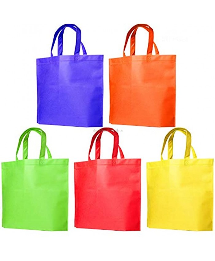 50 Tote Bags Bulk Reusable Grocery Shopping Bags Bulk Cloth Bags with Handles 15 x 16 in Multi Colors