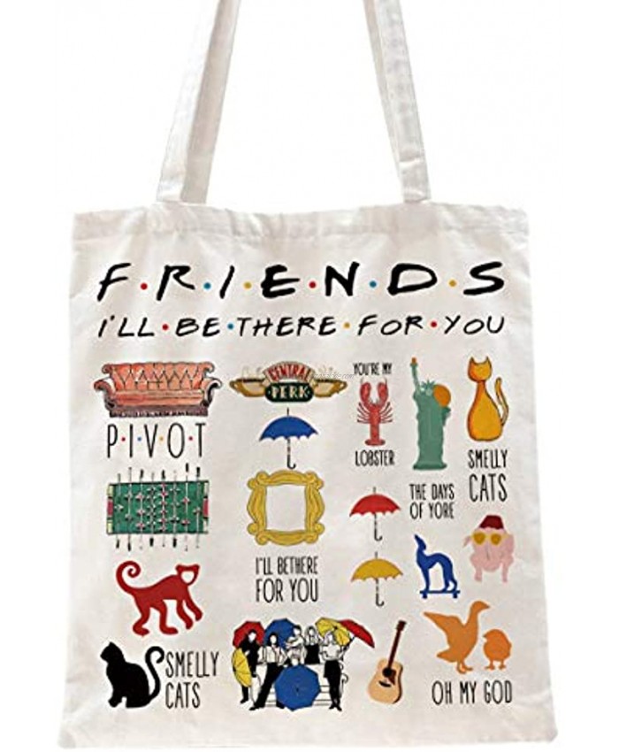 Ihopes Friends Quotes Reusable Tote Bag | Friends TV Show 100% Natural Tote Bag School Bag Friendship Gifts for Friends Fan Women Men | Best Graduation Birthday Christmas Gifts Ideas
