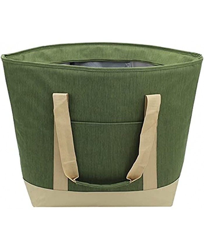Jumbo Insulated Cooler Bag with Thermal Foam Insulation Insulated Grocery Bag for Food Transport Hot and Cold Premium Quality Soft Sided Cooler Tote Travel Cooler or Picnic Cooler Green-50L