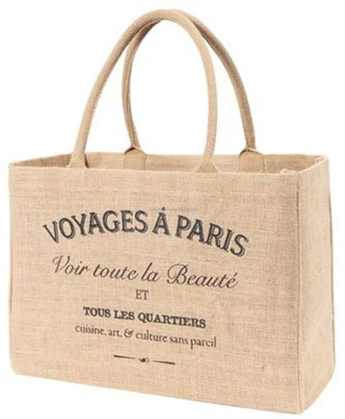 KAF Home Jute Market Tote Handles Reusable Grocery Bag Voyages