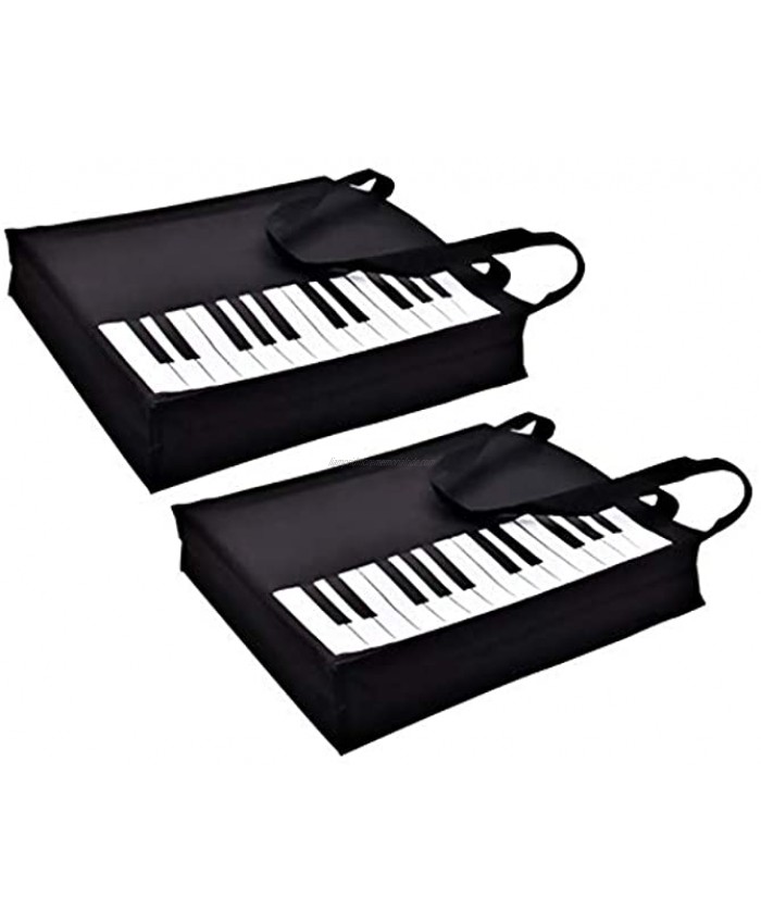 Piano Keys Handbag Reusable Grocery Bag Shoulder Shopping Bag Tote Bag for Music Teacher Girls Gift Bag Piano Keys Handbag-2Pack