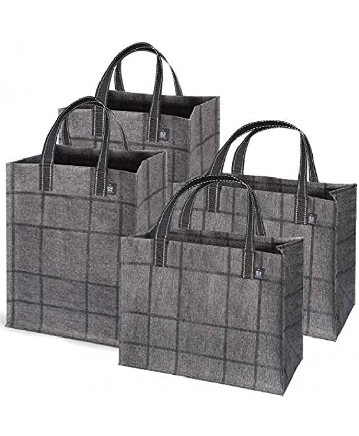 VENO 4 Pack Premium Reusable Grocery Shopping Bag Utility Heavy Duty Tote Bag