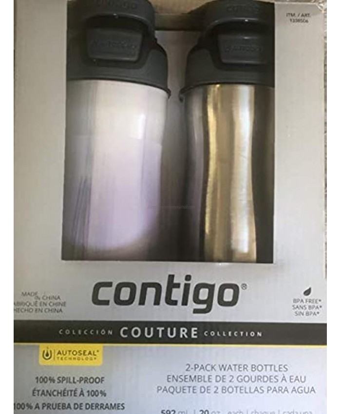 Contigo Autoseal Couture 20oz Vacuum Insulated Stainless Steel Water Bottle 2-Pack
