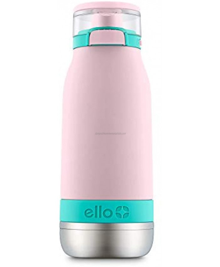 Ello Emma Vacuum Insulated Stainless Steel Kids Water Bottle with Anti-Microbial Straw