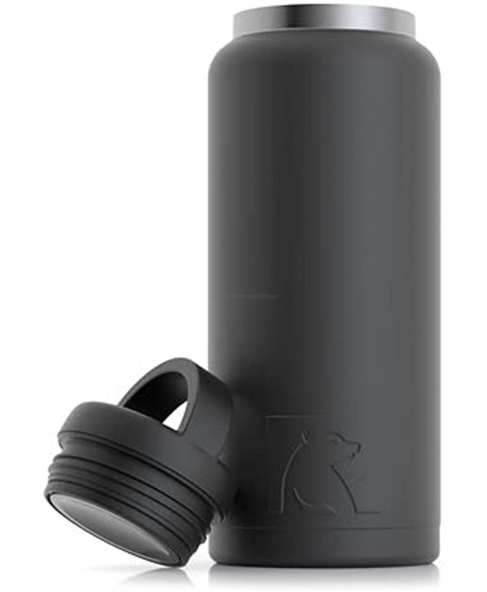 RTIC Water Bottle 36 oz Black Vacuum-Insulated Stainless Steel