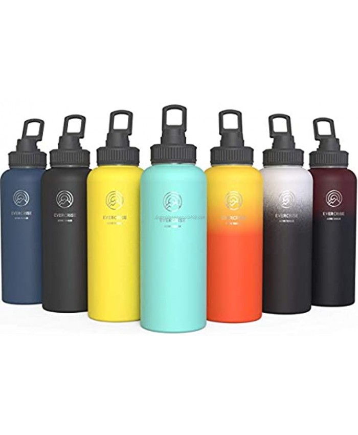 Water Bottle Double Wall Vacuum Insulated 17oz,24oz,32oz,40oz Wide Mouth Thermoses with 3 Lids Straw Lid Spout Lid Handle Lid Keep Liquids Hot or Cold Sports Stainless Steel Water Bottle for Kids