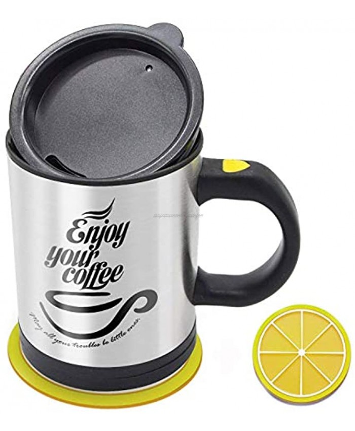 AZFUNN Self Stirring Coffee Mug Self Stirring Electric Stainless Steel Automatic Self Mixing Cup and Mug- Cute & Funny Best for Morning Travelling Home Office Men and Women