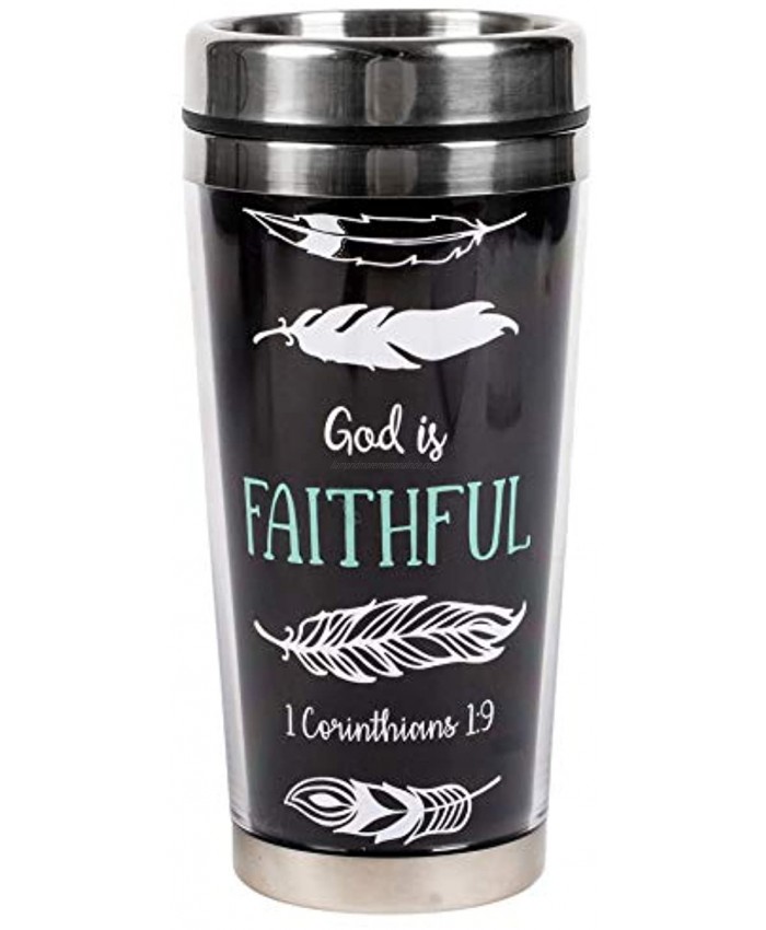 God is Faithful Stainless Steel 16 oz Travel Mug with Lid