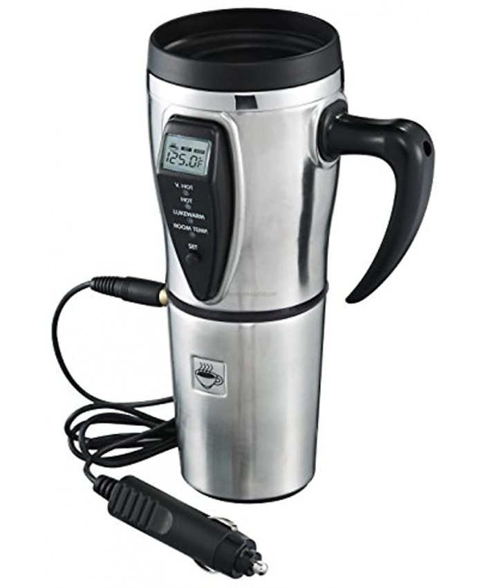 Heated Smart Travel Mug with Temperature Control 16 ounce- 12V Stainless Steel