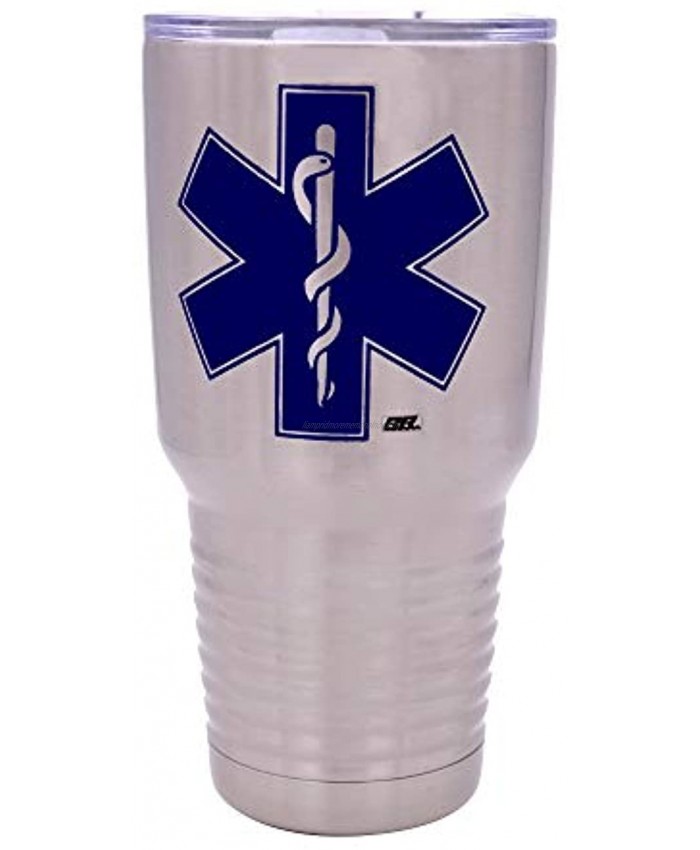 EMT EMS Star of Life 30 Ounce Travel Tumbler Mug Cup w Lid Paramedic Gift Ambulance