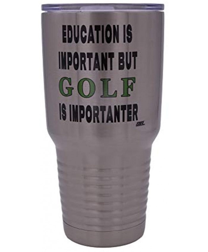 Funny Golf Travel Tumbler Mug Cup w Lid Education Important