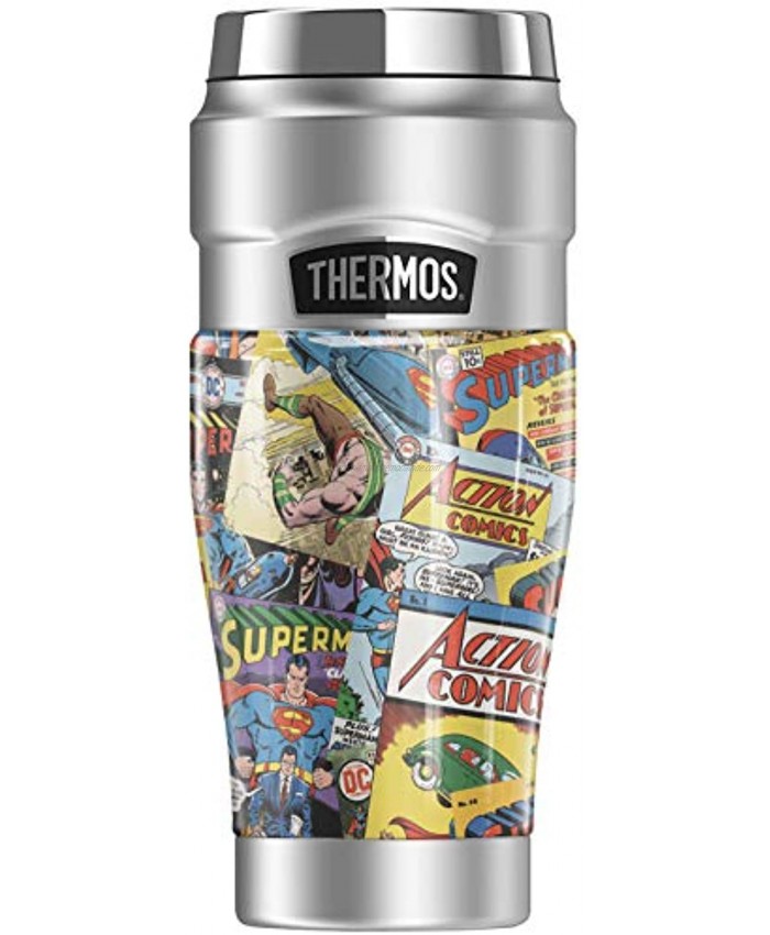 Superman Comic Covers THERMOS STAINLESS KING Stainless Steel Travel Tumbler Vacuum insulated & Double Wall 16oz