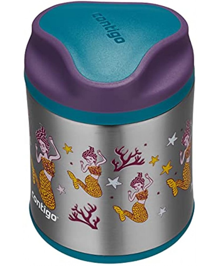 Contigo Food Jar; Stainless Steel Vacuum-Insulated Container for Soup Veggies or Fruit; 100% Leak-Proof; Kids’ Lunch Box; hot for up to 6Hours Cold for up to 7; for Preschool or School; 10oz