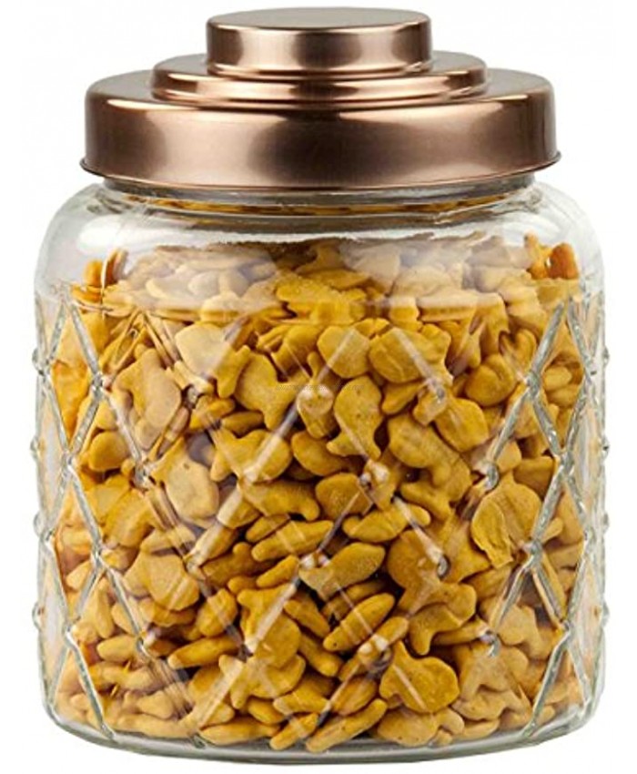 Home Basics GJ44500 Glass Jar with Copper Top Small