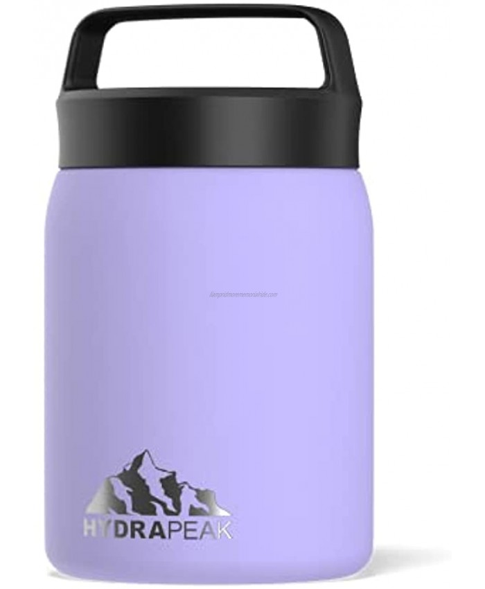 Hydrapeak 18oz Insulated Food Jar Kids Thermos for Hot Food | Leak Proof Stainless Steel Soup Thermos Lunch Box for Kids | 10 Hours Hot : 16 Hours Cold Vacuum Insulated Food containers Lilac
