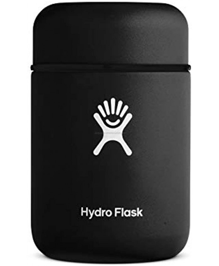 Hydro Flask Food Flask Thermos Jar Stainless Steel & Vacuum Insulated Leak Proof Cap 12 oz Black