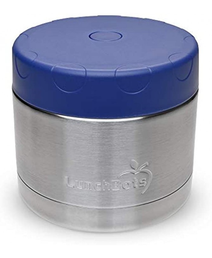 LunchBots 12oz Thermos Stainless Steel Wide Mouth Insulated Container With Vented Lid Keeps Food Hot or Cold for Hours Leak-Proof Portable Thermal Food Jar is Ideal for Soup 12 ounce Navy