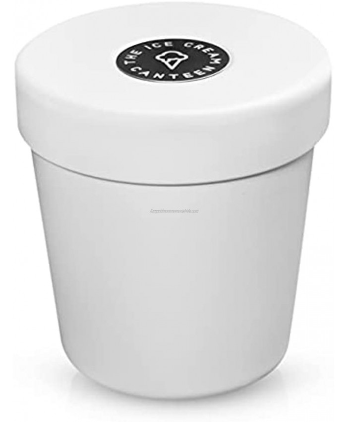 The Ice Cream Canteen Vacuum Insulated Double Wall Stainless Steel Thermos Container for the pint of ice cream enjoy ice cream anywhere Coconut White