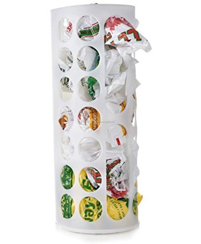 Grocery Bag Storage Holder This Large Capacity Bag Dispenser Will Neatly Store Plastic Shopping Bags and Keep Them Handy for Reuse. Access Holes Make Adding or Retrieving Bags Simple and Convenient.