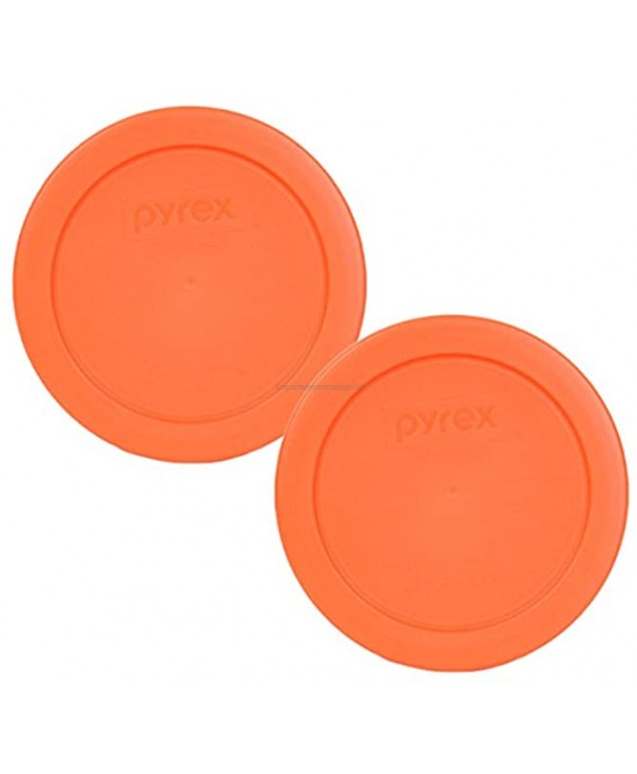 Pyrex 7200-PC 2 Cup Orange Round Plastic Lid 2 Pack