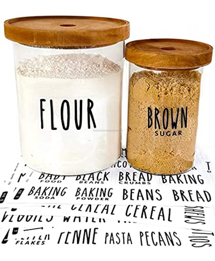 QUART + PINT 155 Kitchen Pantry Labels for Containers. Preprinted Clear Handwritten Stickers with Black Text. Waterproof Vinyl Stickers. Organization Labels for Jars Canisters & Home Storage Bins.