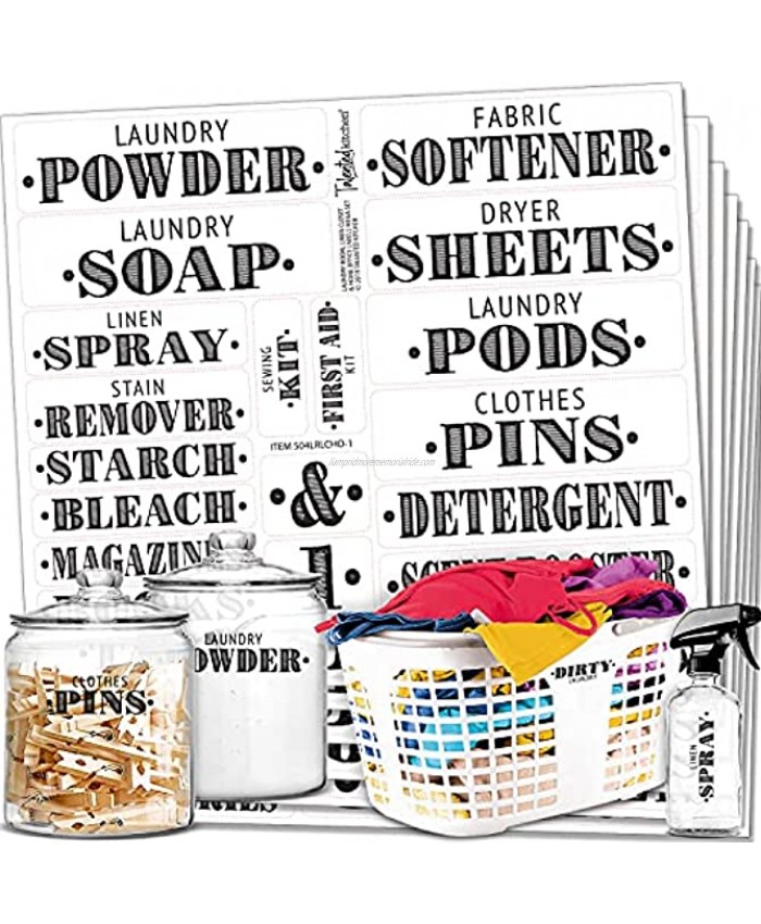 Talented Kitchen 138 Laundry Room Labels Linen Closet & Office Organization Labels. Farmhouse Printed Stickers. Water Resistant Canister Bin Labels to Declutter Spaces Laundry Linens 138 Labels